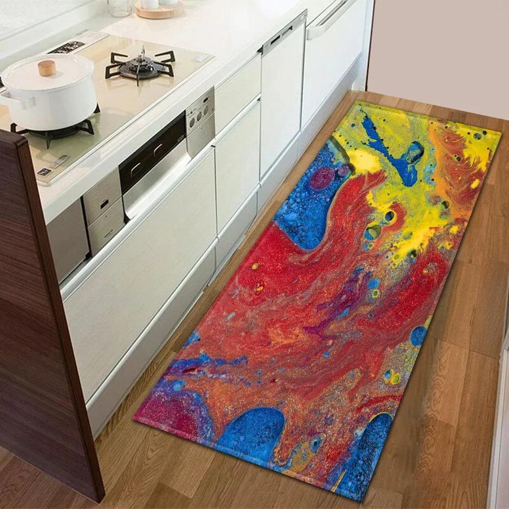Colorful Ink Texture Pattern Home Kitchen Floor Mat Door Front Decoration Floor Mat