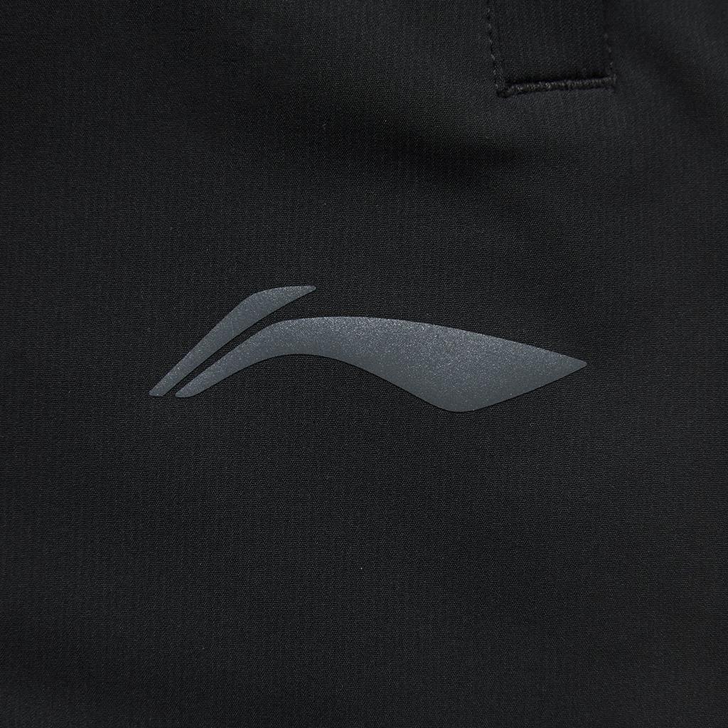 Li Ning Running Series Solid Color Sports Lace-Up Mid-Waist Comfortable Breathable Casual Pants Men bottoms Black AYKU173-1