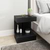 Nightstand, Side Table with Drawer and Storage Compartment, Modern Sofa Table with Shelf for Various Rooms, Black