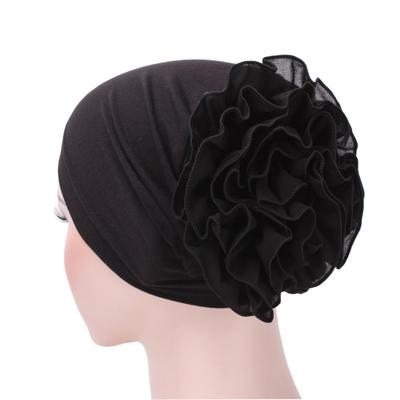 Turban Bandeau Chiffon Fleur Couleur Unie