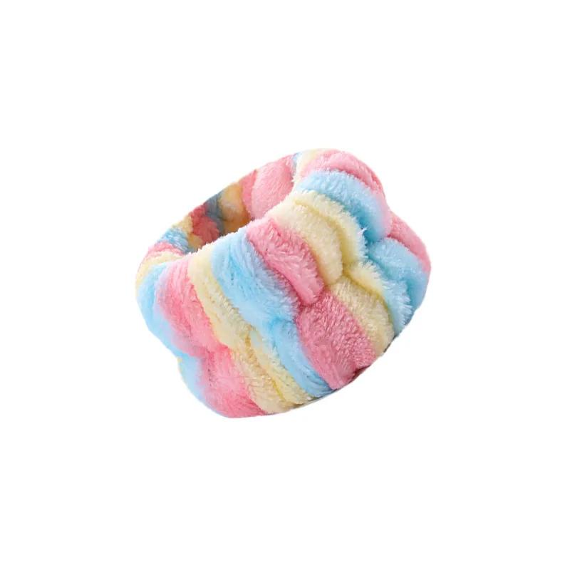 One Pair Washing Face Spa Wrist Washband Hair Band Solid Color Microfiber Absorbent Hair Accesories Headwrap Handmade Makeup