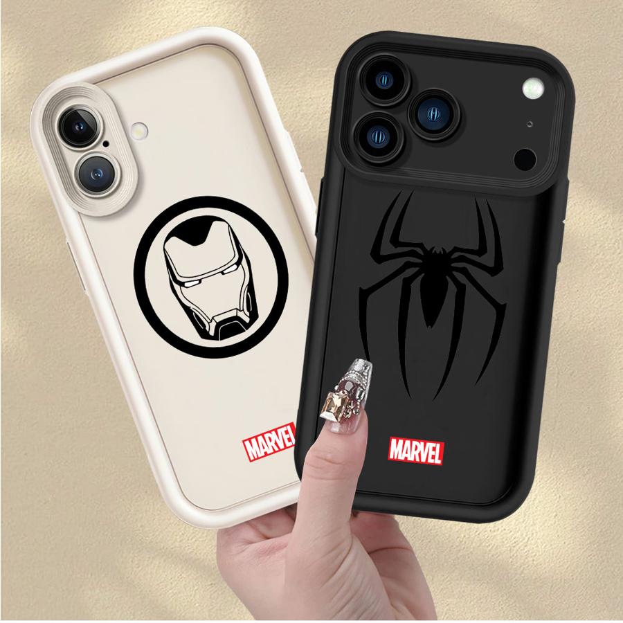 Weiche Hülle für iPhone XR 15 16 14 Plus 16e XS Max 13 12 11 Pro Max 17 Air Marvel Sipider Man Ironman
