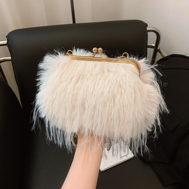 

Women s bag new autumn and winter fashion casual wool bag messenger bag women s plush bag handbag