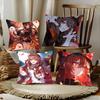 Hu Tao Genshin Impact Game Pillow Case Square Pillow Bedroom Sofa Leisure Comfort Cushion Car Home Decoration