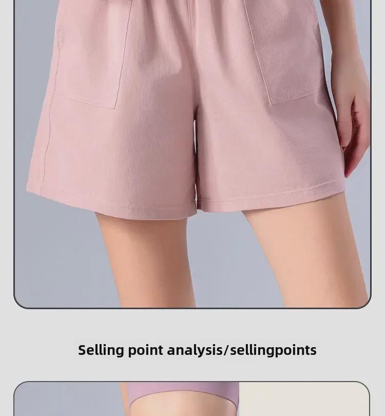Quick-Dry Women's Summer Sports Shorts – Cool, Breathable, Loose Fit with Side Pockets for Running and Pilates.