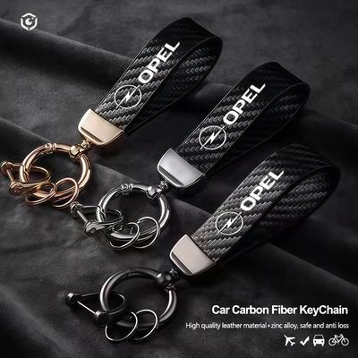 Carbon Fiber Car Logo Keychain Zinc Alloy Keyrings For Mokka Adam Combo OPC Vauxhall Vectra H G J Antara C Zafira A Vivaro