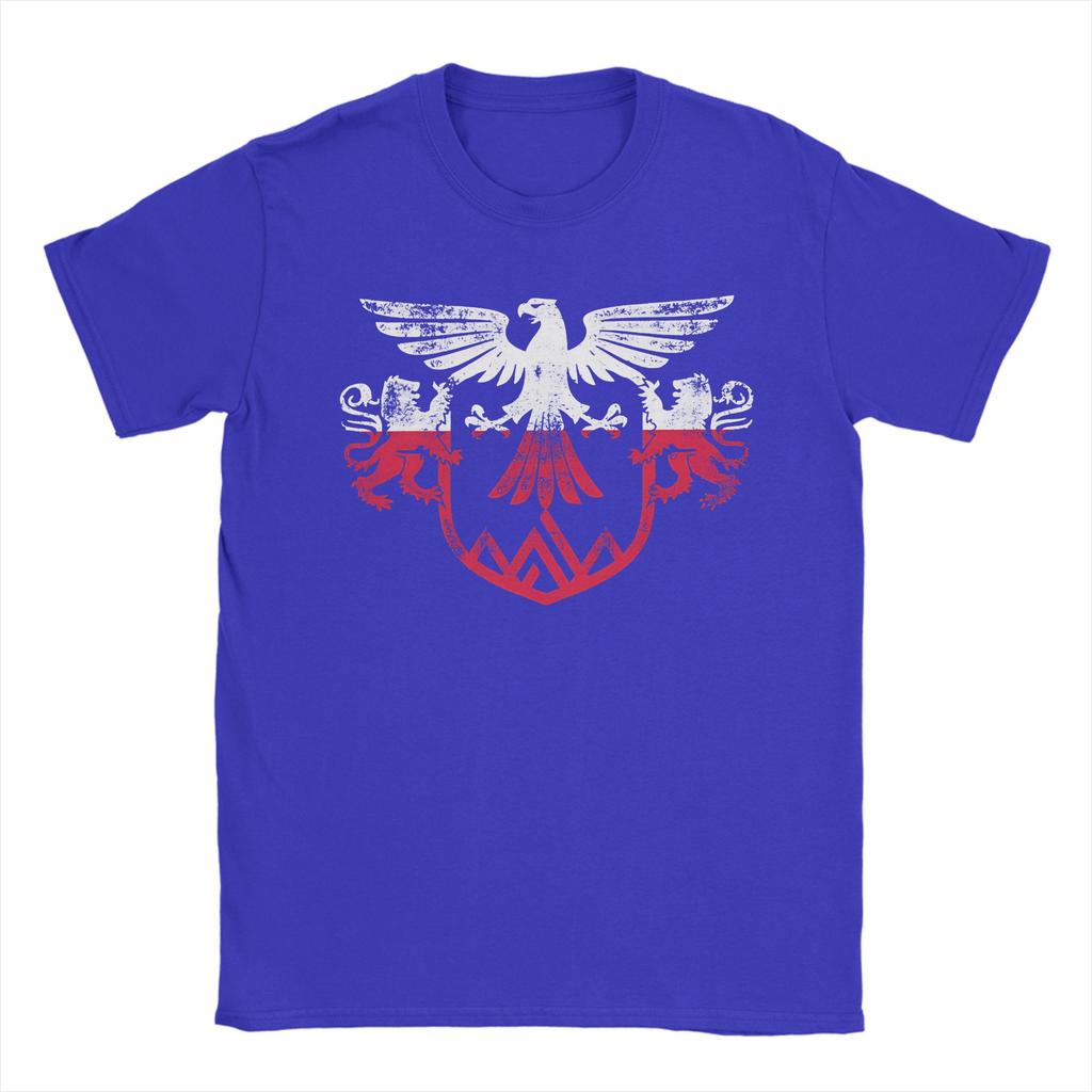 Poland Flag And Lion Wings Tshirt Hippie T Shirts Short Sleeve Classic Tops Summer Cotton O Neck Plus Size Clothing