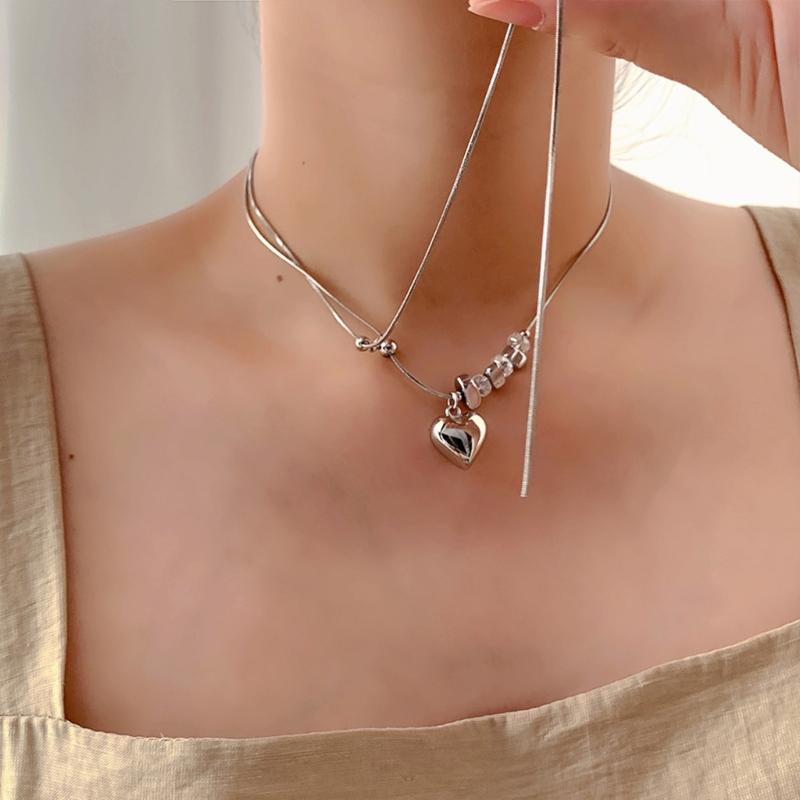 Pendant Necklace Women Short Stainless Steel Pendant Choker Neck Chain Stainless Steel Material Jewelry Gift for Girls
