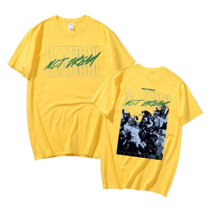 Letní tričko KPOP NCT Dream Unisex Ženy Móda Chlapci Dívky Harajuku Trička s krátkým rukávem Neformální Černá Cool trička Topy