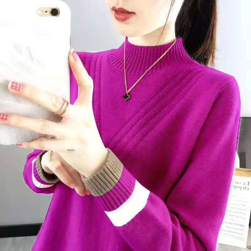 Strickoberteile, Rollkragenpullover, Langärmlige Damen-Unter- und Überziehshirts, Damenbekleidung für Herbst und Winter