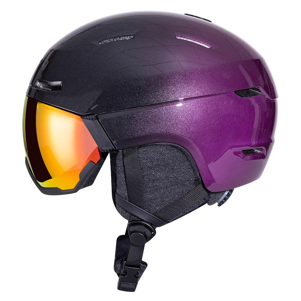 New ski helmet with lenses integrated molded winter sports men's and women's singles and skis warm adult protective snow helmets