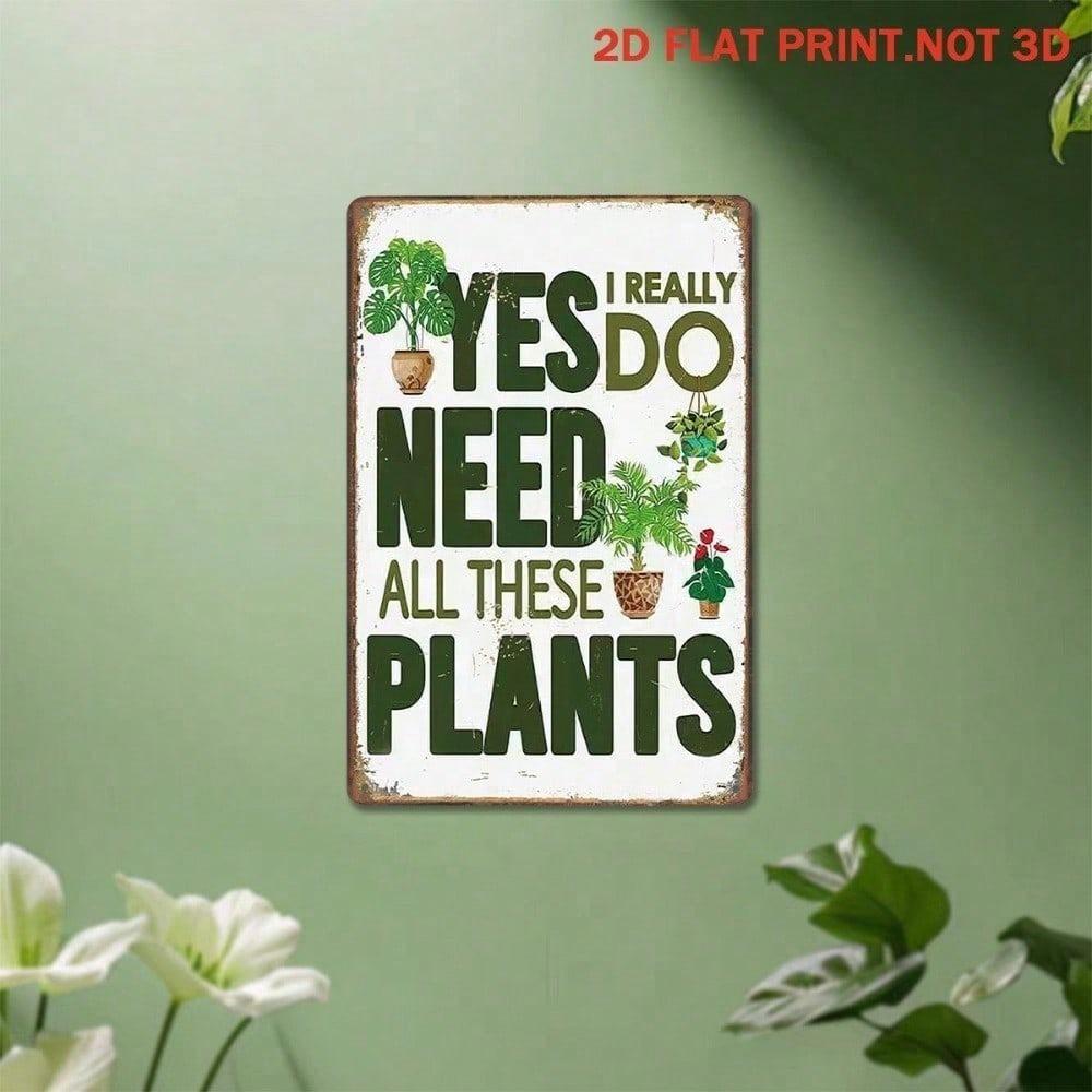 Metal Wall Art Plant Lover Gift Garden Decor Poster