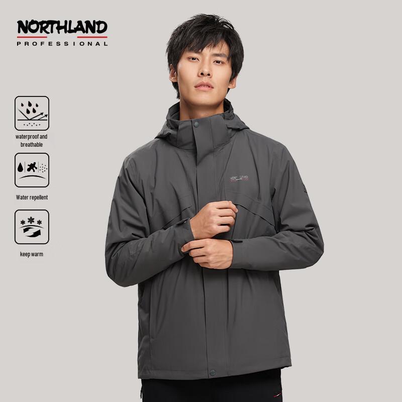 NORTHLAND Men's Grey Rock 3-in-1 Waterproof Jacket