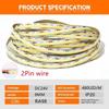 10m 480 LEDs/m COB LED Strip Lights Flexible Tape DC24V RA98 High CRI CCT 2700K-6500K Linear Dimming High Density For Room Decor