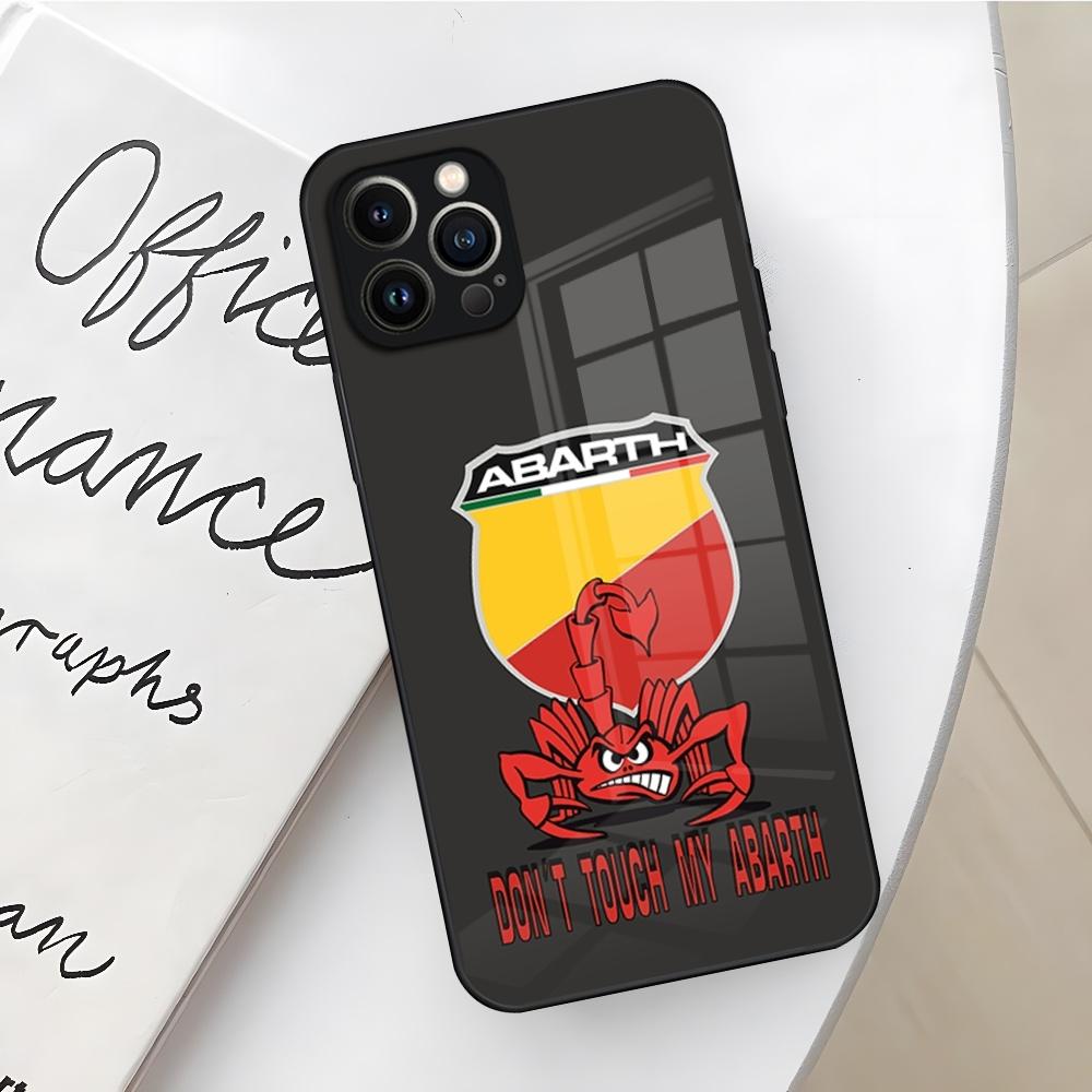 ABARTH Italy Car Phone Case for Iphone 16 15 14 12 11 13 Pro Max Mini X Xr Xs Se 8 Puls glass Cover