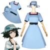 Stylish Steins Gate Shiina Mayuri Cosplay Costume Women Charming Blue Dress With Hat