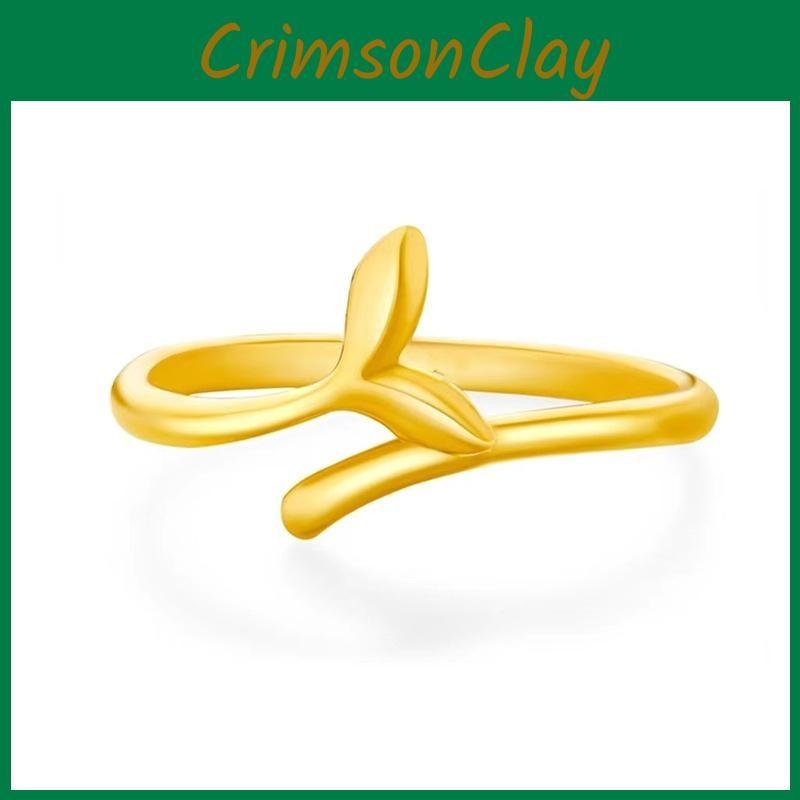 Adorable Fish Adjustable Tail Ring For Her Unique Gold Plated Couples Jewelry Gift