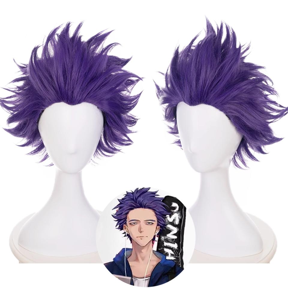

Короткий синтетический парик WTB Purple Explosive Hairstyle для косплея «My Hero Academy» - Shinso Hitoshi Halloween Festival Short Paric 12CM