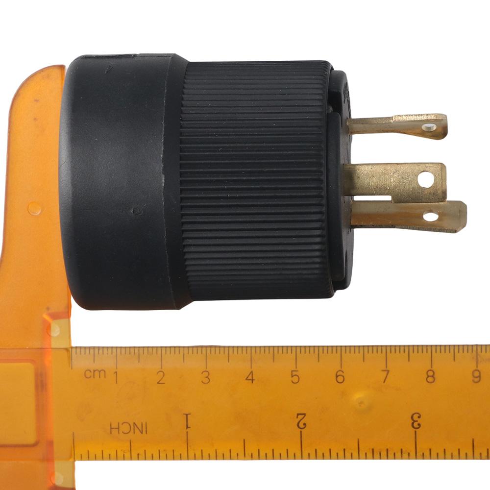 Black Locking Male Plug Polycarbonate Power Inlet Durable Generator Plug  Diesel Generators