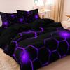 3 Pieces Geometric Bedding Set 3D Hexagonal Honeycomb Pattern Duvet Cover Set Digital Print Polyester Fabric Design Pattern