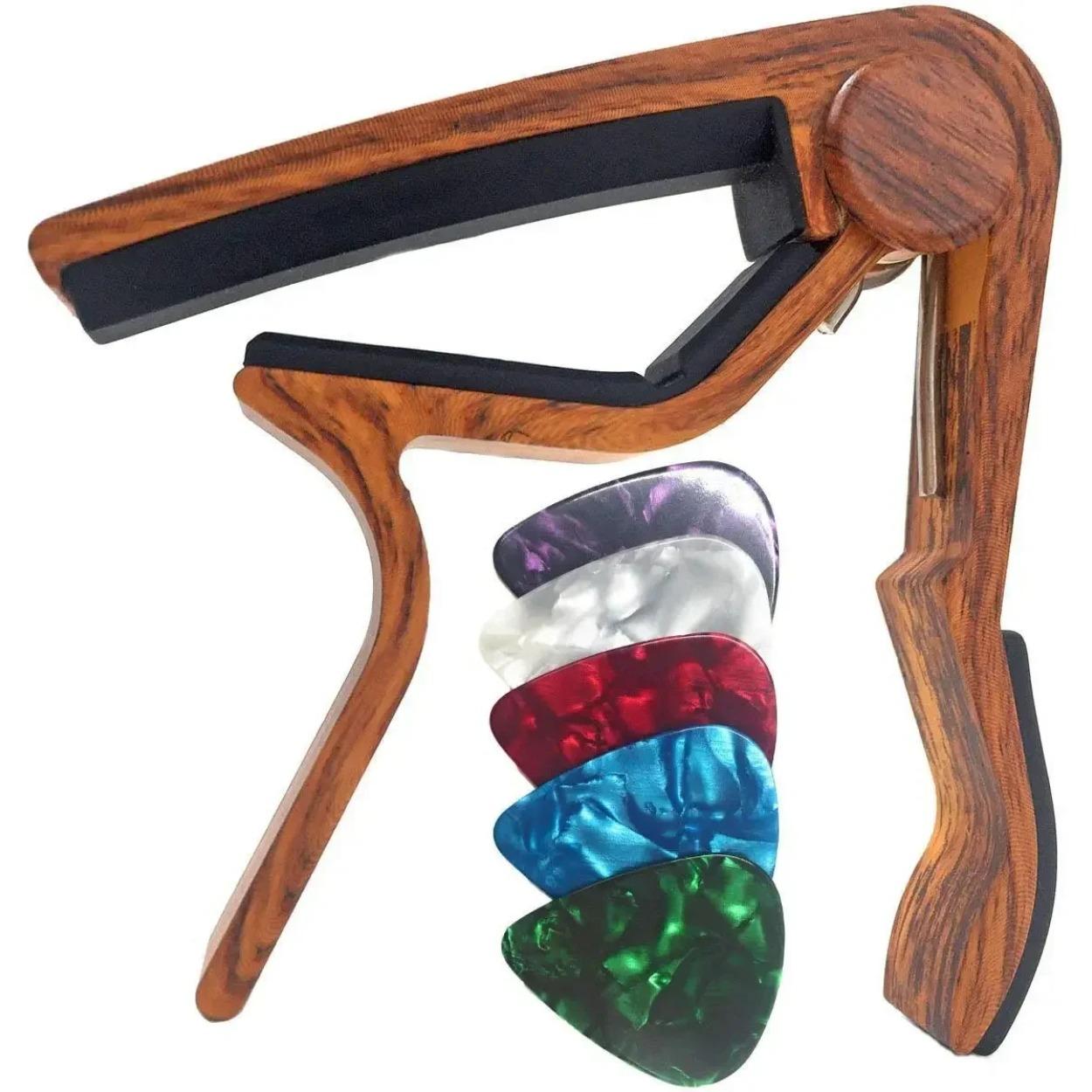 

Miwayer Guitar Capo for Acoustic and Electric Guitars Rosewood Color with 5 Picks