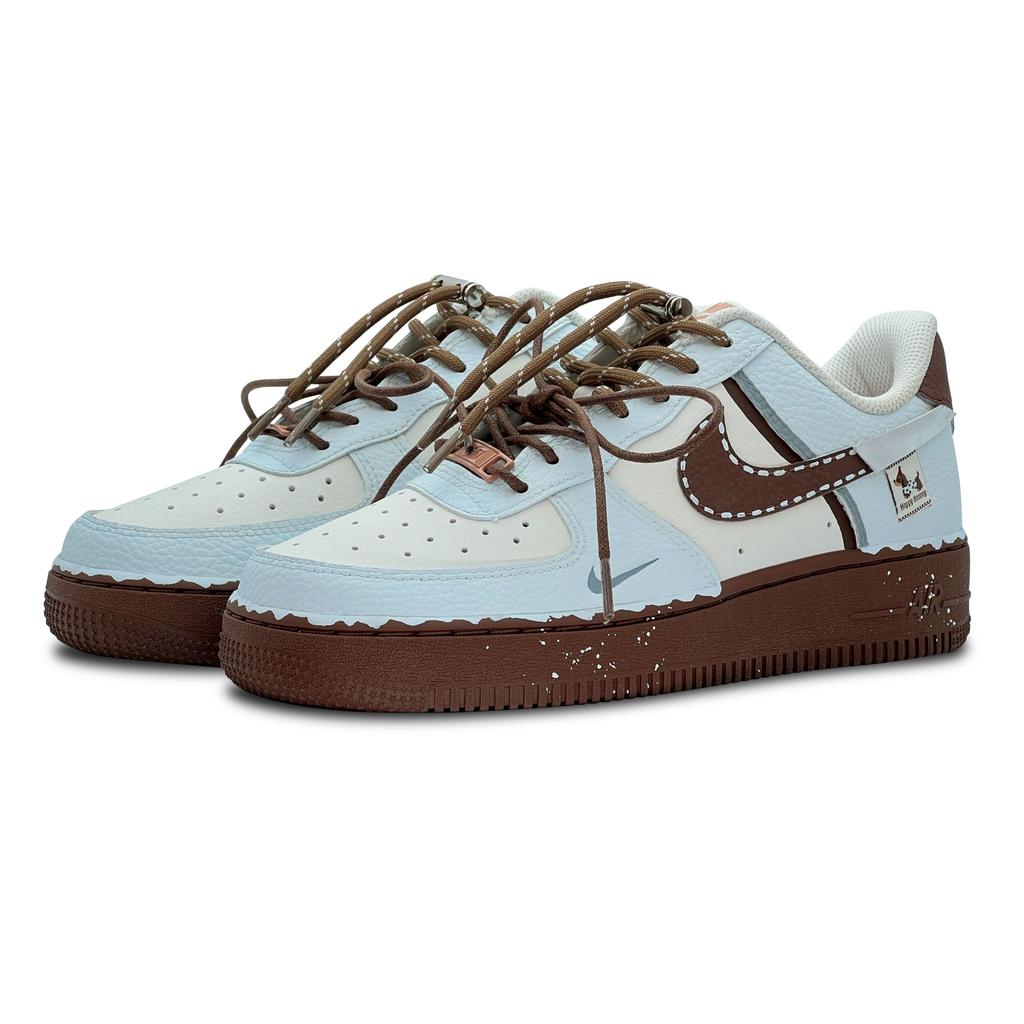 Nike Air Force 1 Kelorly Puppy Low top Skateboard Shoes Women's Blue Brown IM3378-122(Team293-)