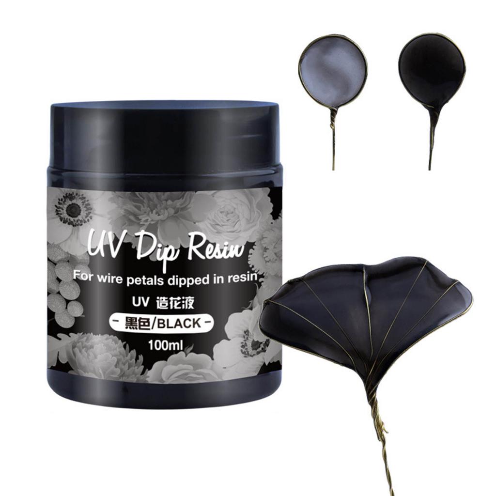 UV DIP Resin Glue for Wire Flower Petals Transparent Liquid Ultraviolets Curing Crystal Glue Jewelry Making for Beginner