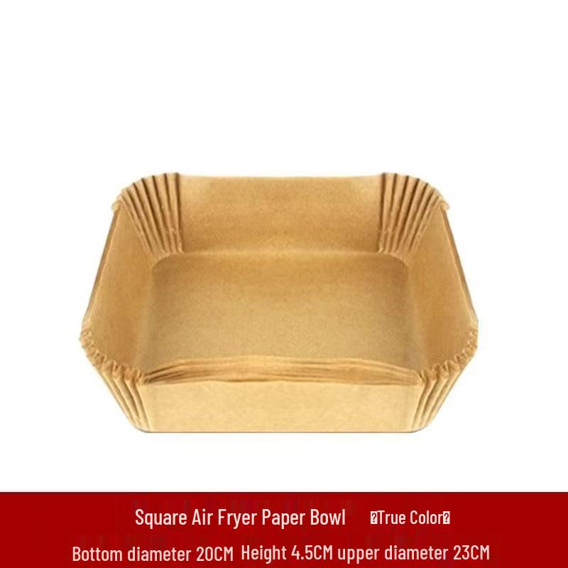 Farfurii de hârtie absorbante de ulei pentru friteuză cu aer, rezistente la temperaturi ridicate - căptușeli de copt rotunde și pătrate, de calitate alimentară