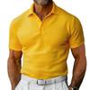 Amazon Men's Polo Shirt Short Sleeve T-Shirt Summer Europe and America Large Size Lapel Button Slim Fit Waffle Men's T-Shirt