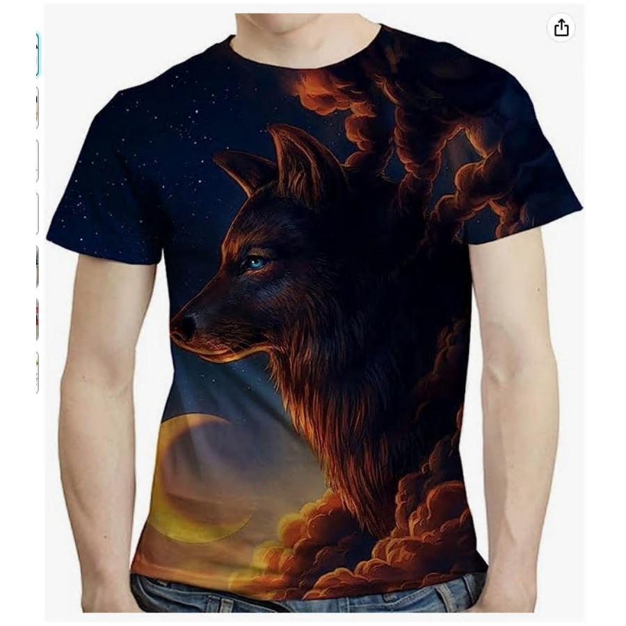 Sport Wear Men Animal Simple T Shirts Summer Round Neck Tees Short Sleeve Top Men's Plus Size 3d Print T Shirt