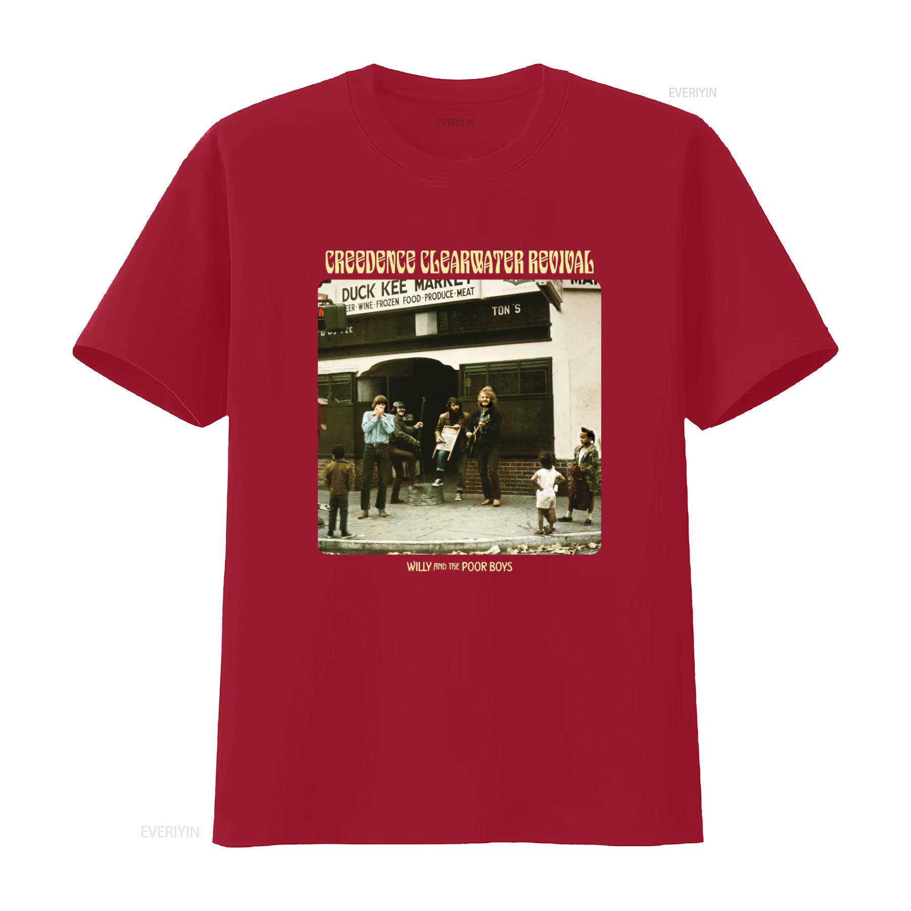 

Creedence Clearwater Revival Music Band Vintage Street Performance T Shirt vintage Washed Casual Unisex Slightly fashion S