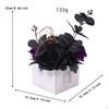 Halloween Artificial Flowers Arrangement in Wooden Box Boxed Faux Desktop Ornament for
