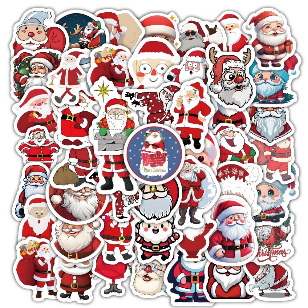 

60PCS Cartoon Cute Merry Christmas Jingle Bells Graffiti Stickers for Bicycle Hand Account Pencil Case Decals