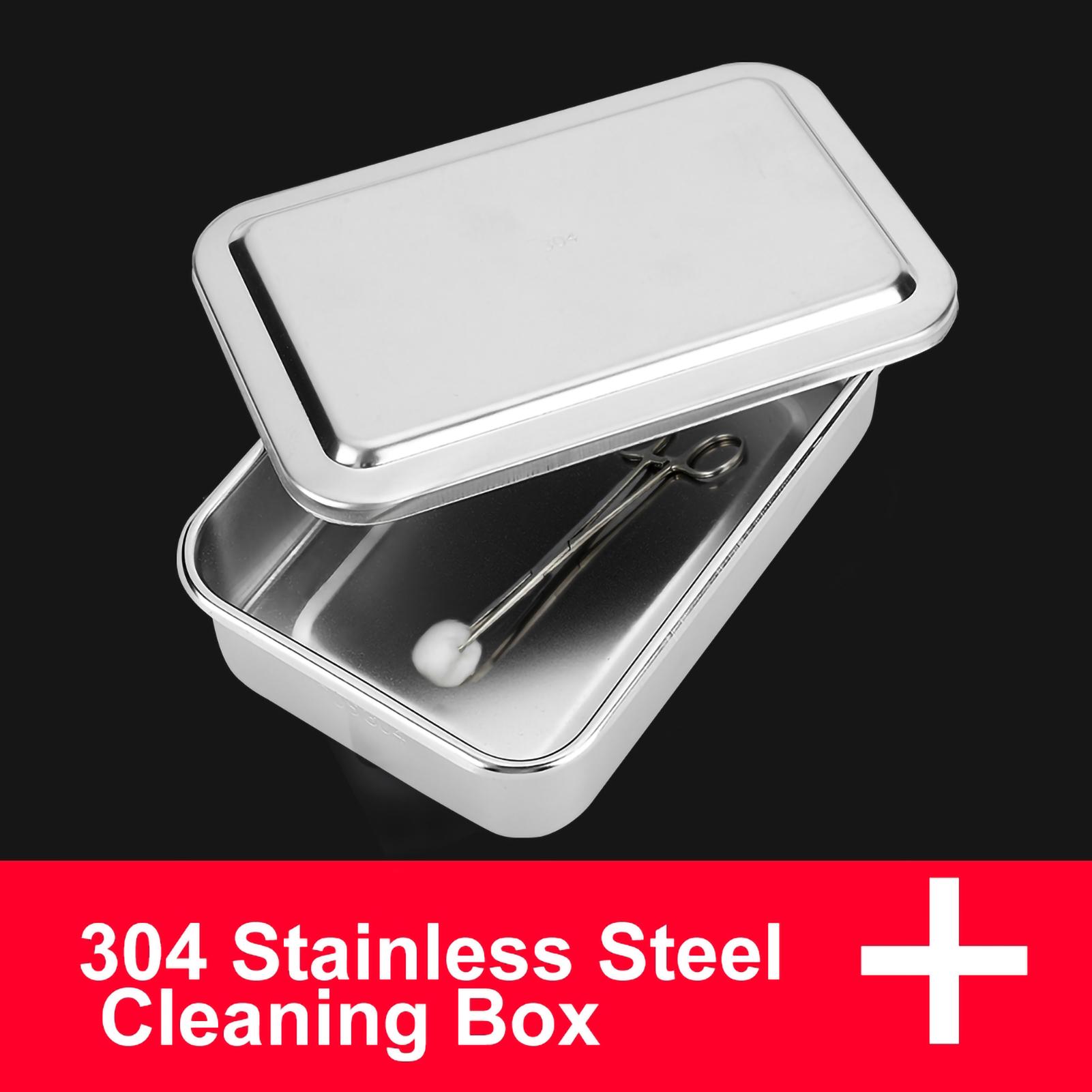 

6inch Cleaning Box 304 Stainless Steel Instrument Storage Tray Cleaning Box with Lid