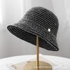Autumn and Winter Striped Wave Fisherman's Hat Children's New Large Brim Outdoor Thermal Hat Webbing Fashion Basin Hat Big Head Circumference