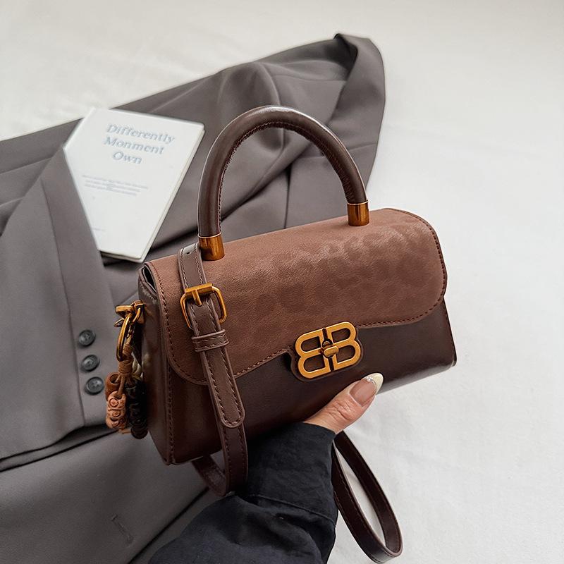 Autumn New Simple Portable Women's Bag Niche Fashion High Value Small Square Bag Shoulder Messenger Bag
