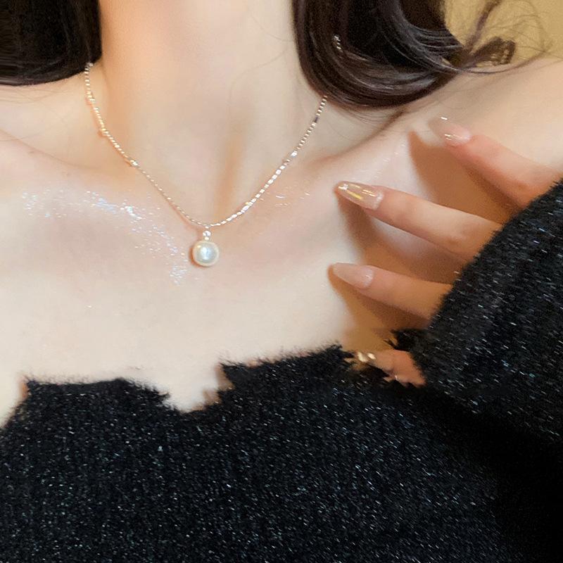 Baroque Pearl Pendant Necklace Female Simple Exquisite Atmosphere Fashion Elegant Temperament Versatile Neck Chain Collarbone Chain