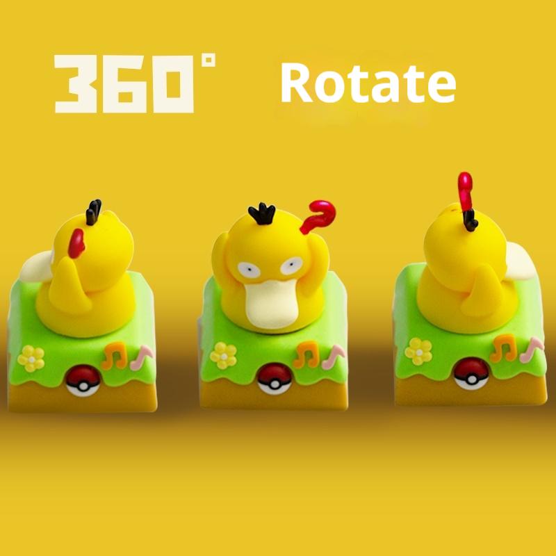 Pokemon Series Psyduck Pikachu Peripheral Mechanical Keyboard Cute  Keycap Esc Resin Material Creative Custom Gifts