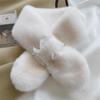 1Pc Plush Soft Scarf Warm Fur Collar Wind-resistant Clothing Accessories Skin-friendly Lace Pearl