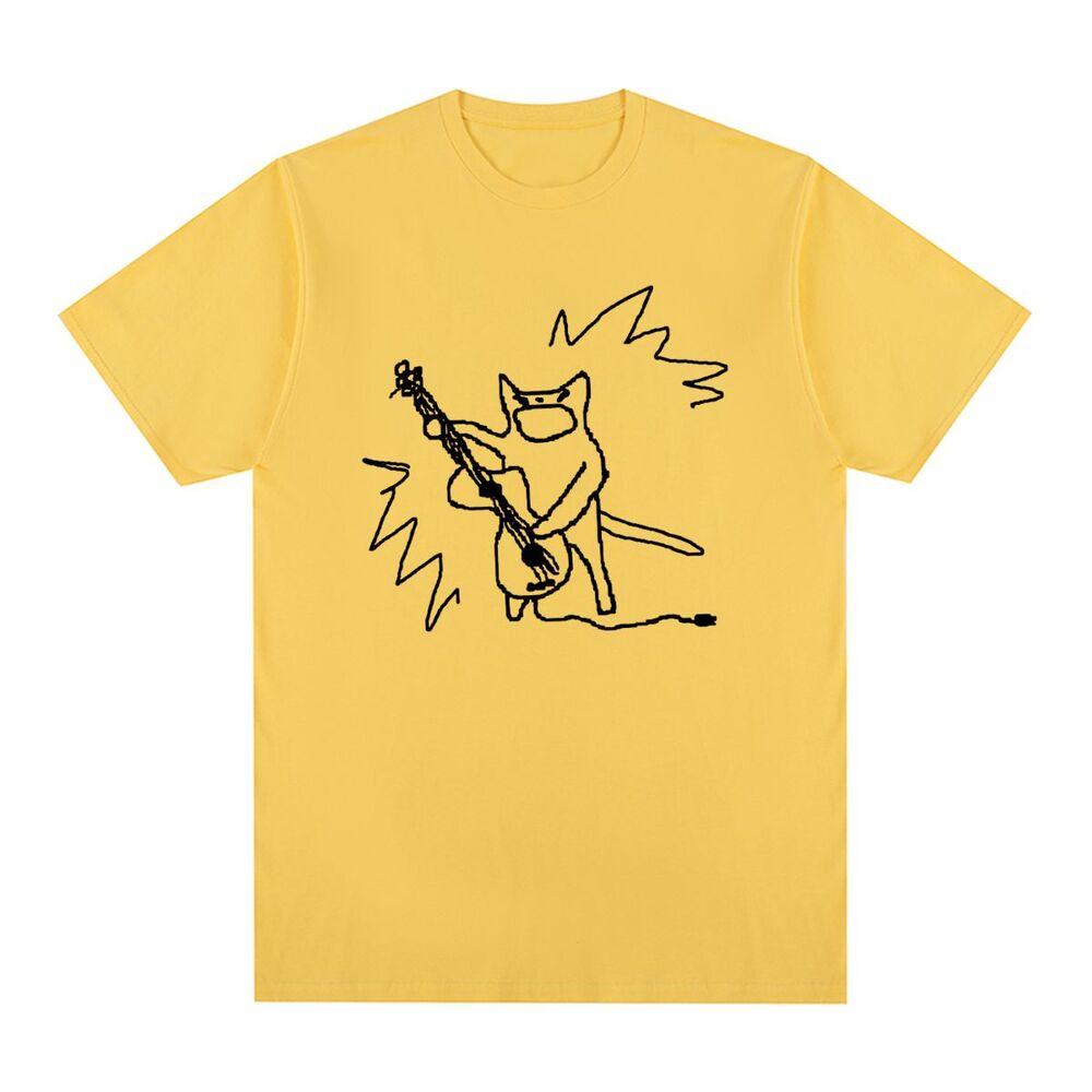 

Футболка Gato Rock Music Guitar Solo Fun Retro, удобная хлопковая мужская футболка, новая футболка, женская футболка XXXL