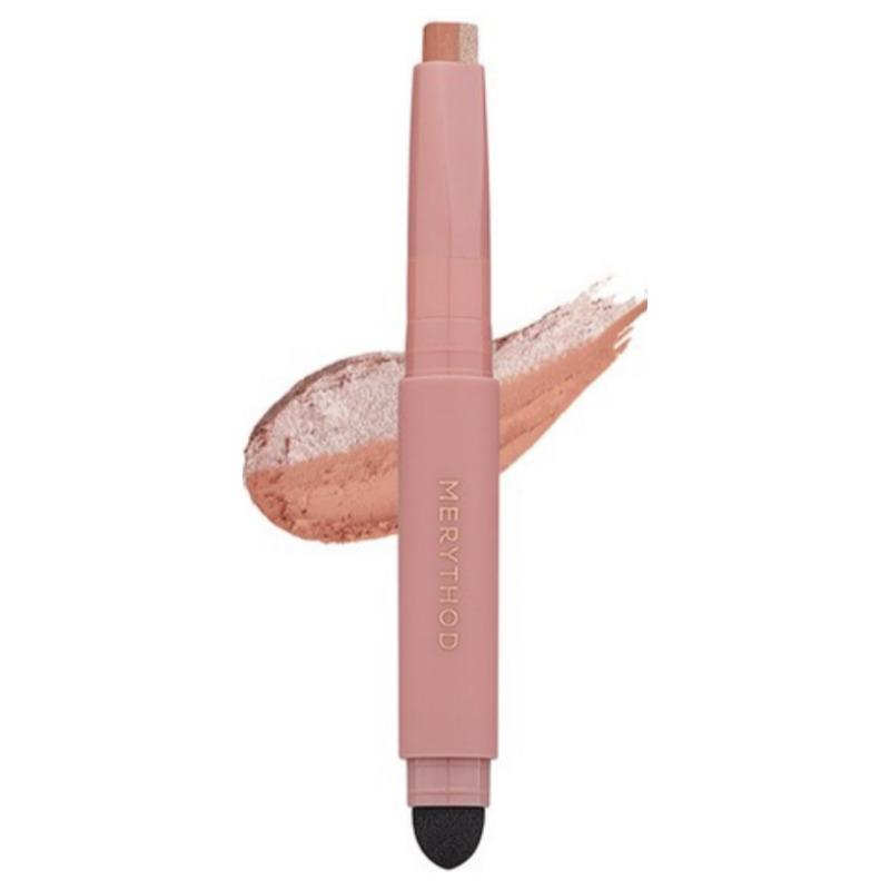 Merythod Two-Tone Eyeshadow – Dual Color Gradient Eye Shadow (8 Shades, Single Piece) 04 Starlight Corral