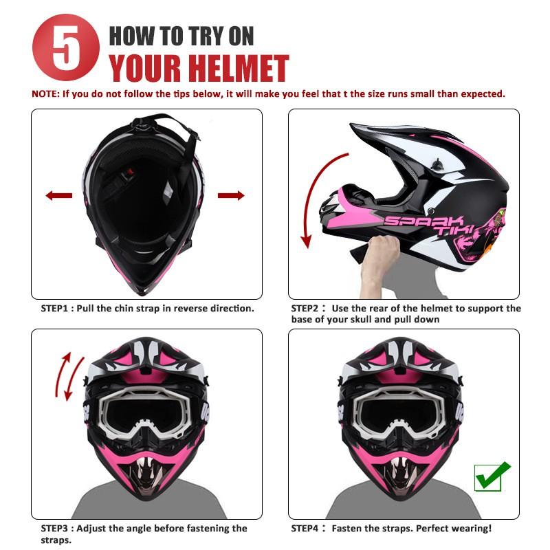Off-Road Motorcycle Helmet With Visor Dirt Bike ATV Mountain Riding ABS Shell 3C Certified Adult Size S-XL