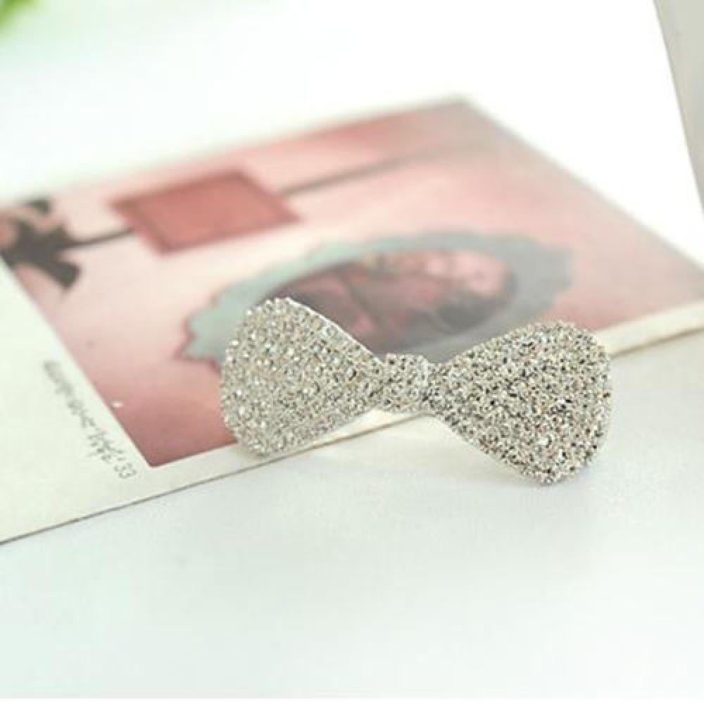 Women Clamp Jewelry Bowknot Barrette Rhinestone Hairpin Hair Clip