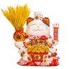 Ceramic Lucky Cat Maneki Neko Waving Hand Cat Battery Powered Fortune Statue Gift Accessories Kawaii Home Room Cat Decoration