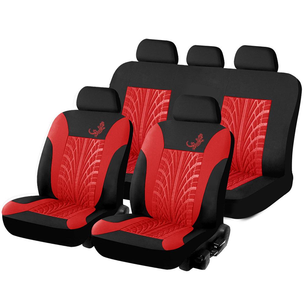9PCS/Set Full Encirclement Universal Car Seat Cover Gecko Mesh Cloth Four Seasons Universal Car Seat Cover with Tire Track Styling Car Seat Protector