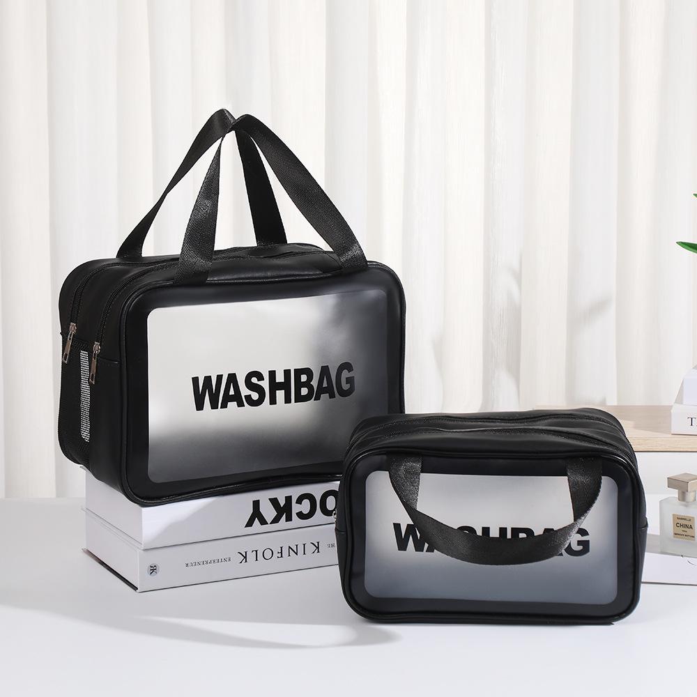 Transparent PVC Makeup Bag: Wet/Dry Separation, Large Capacity, PU Travel Cosmetic Organizer