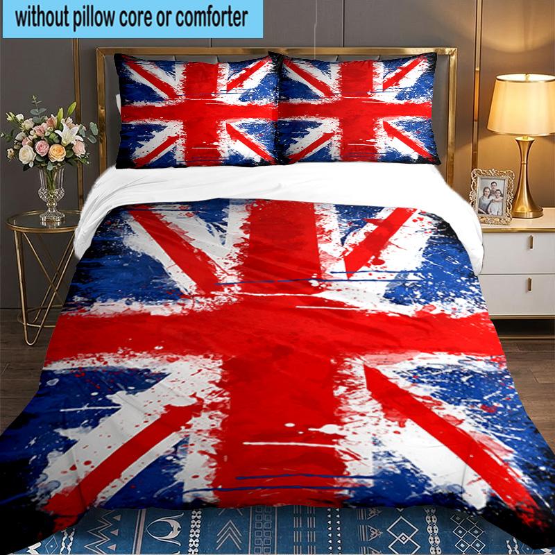 British Flag Artwork 3PCS Bedding set,Ideal for 1pc Duvet Cover And 2pcs Pillowcases Perfect for Fan gift,Ideal for Bedroom, Dormitory