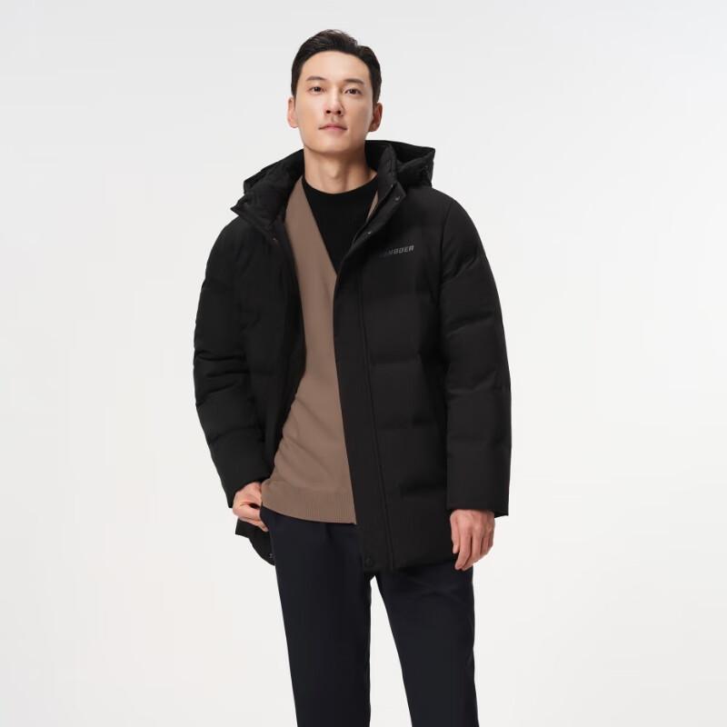 Tanboer Men's Loose Business Casual Down Jacket with Detachable Hood TF237507