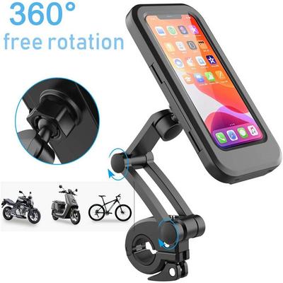 Waterproof Motorcycle Bike Mobile Phone Holder Support Universal Bicycle GPS 360° Swivel Adjustable Motorcycle Cellphone Hold
