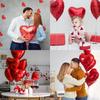 5PCS 18 Inches Large Foil Red Heart Shaped Balloons for Valentine's Day Wedding Shower Anniversary Engagement Decoration